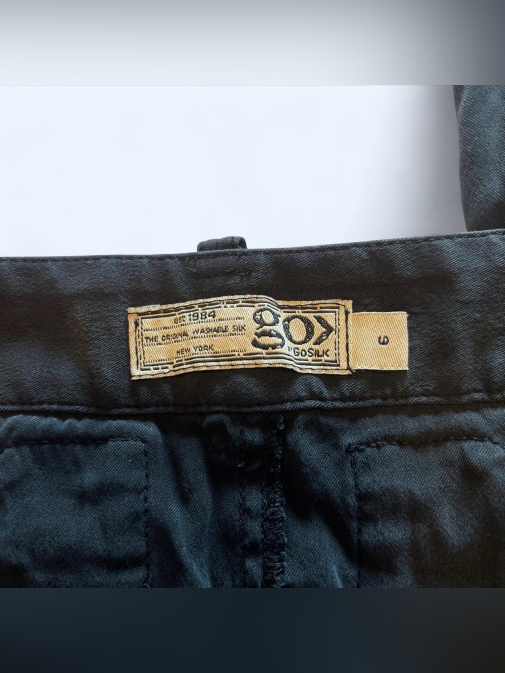 Go by Go Silk Iconic Army Pants Washable Silk Washed Black Sz 6 - Picture 8 of 9